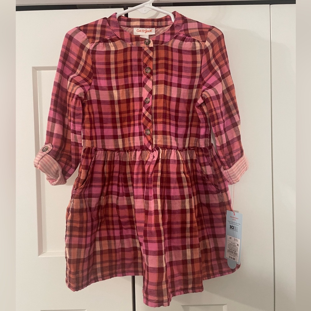 NWT Target Cat & Jack Toddler Girl Plaid Dress 3T
